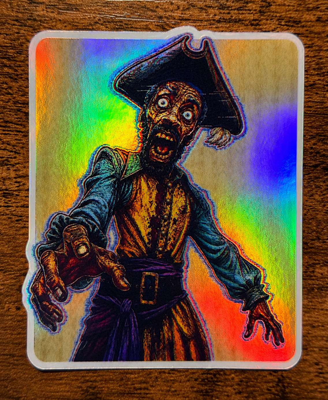 A24 Backrooms Pirate Clark Holographic Vinyl Sticker Waterproof 2.3×2.8