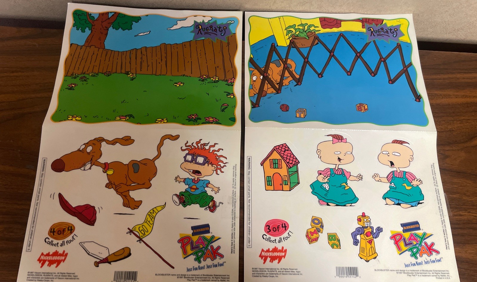 Rugrats Nickelodeon Blockbuster Cling set Or Removable Window Stick 2 Vintage