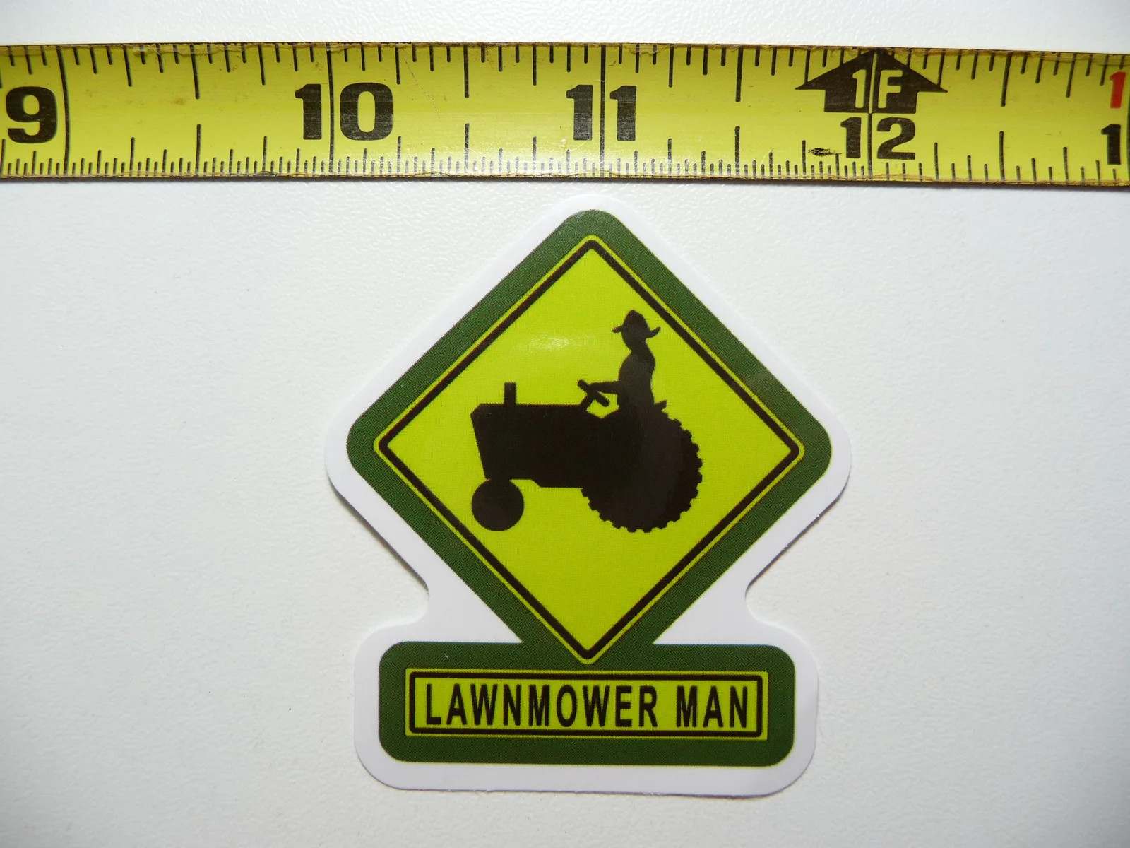 LAWN MOWER TRACTOR MAN FUNNY SIGN SMALL STICKER DECAL FARM FARMING COUNTRY LIFE