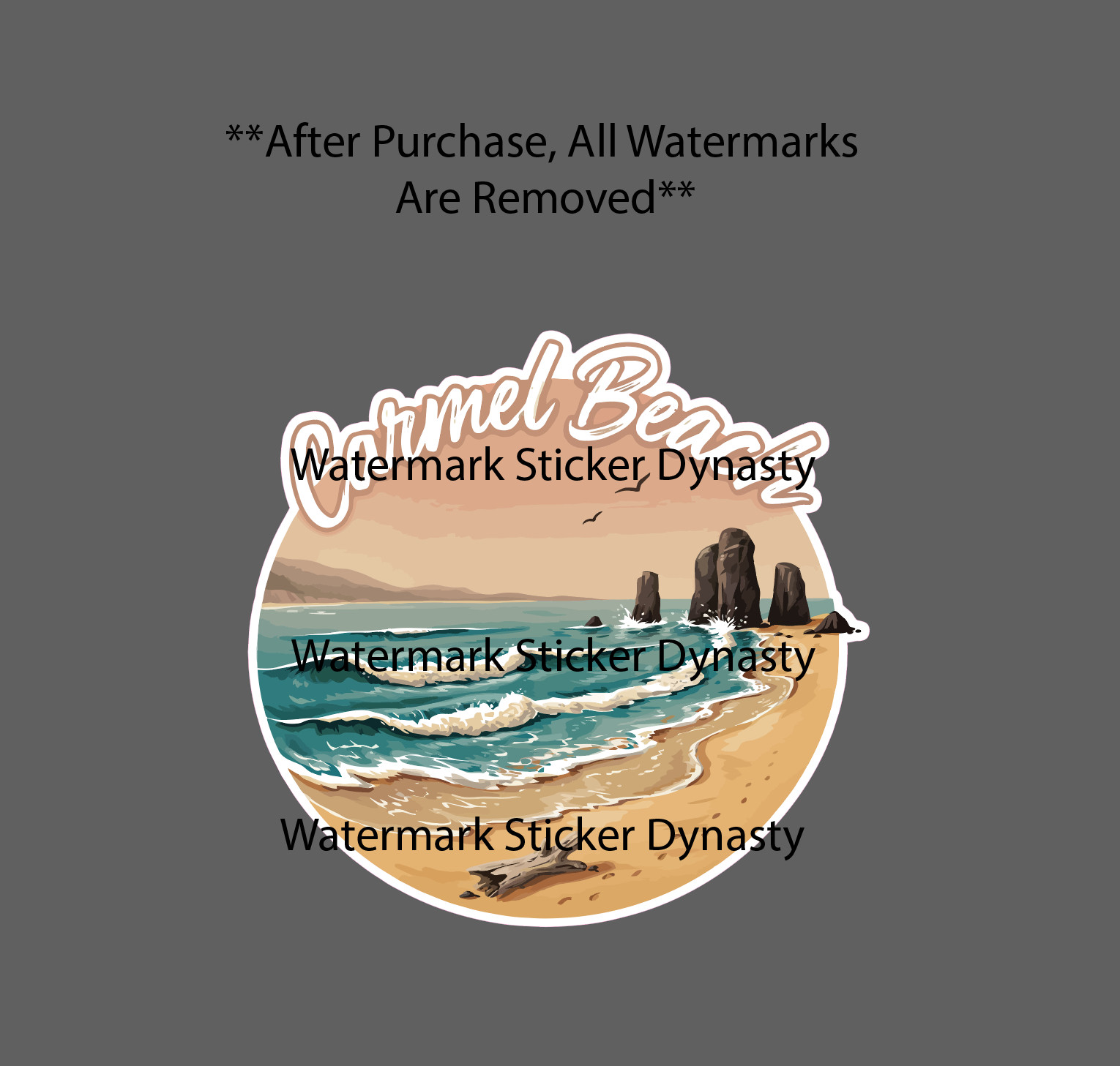 Carmel Beach Sticker Waterproof Decal Tropical Ocean Vacation Travel Gift NEW