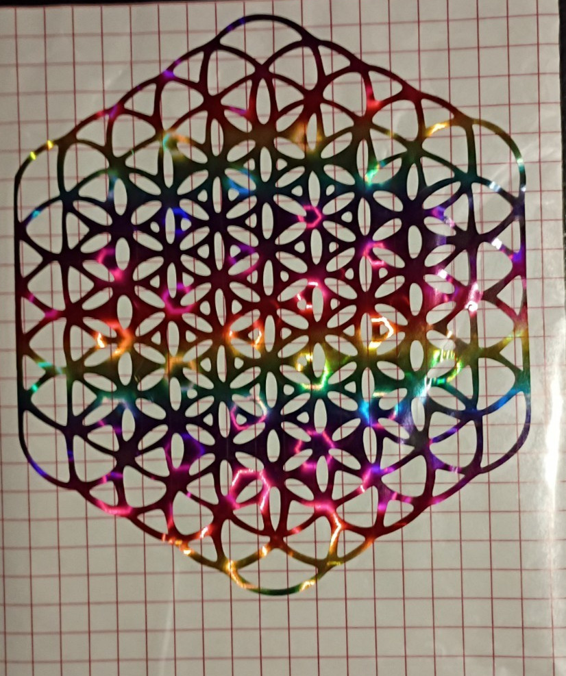 Flower of Life Window Decal – rainbow/holographic