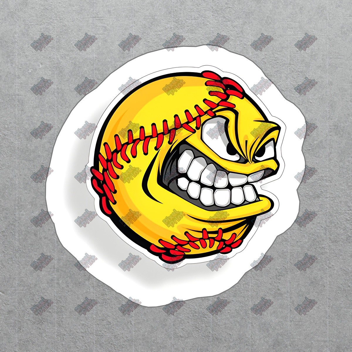 Cool Angry Baseball Vinyl Decal Sporty Sticker for Water Bottles, #886656