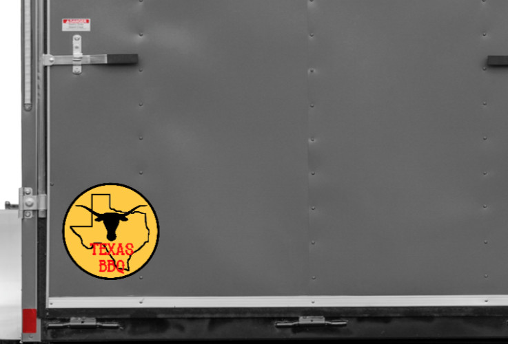 BBQ (Texas) – 4" Car Vinyl Decal Laptop Cooler Trailer Golf Cart Beer Fridge Bar