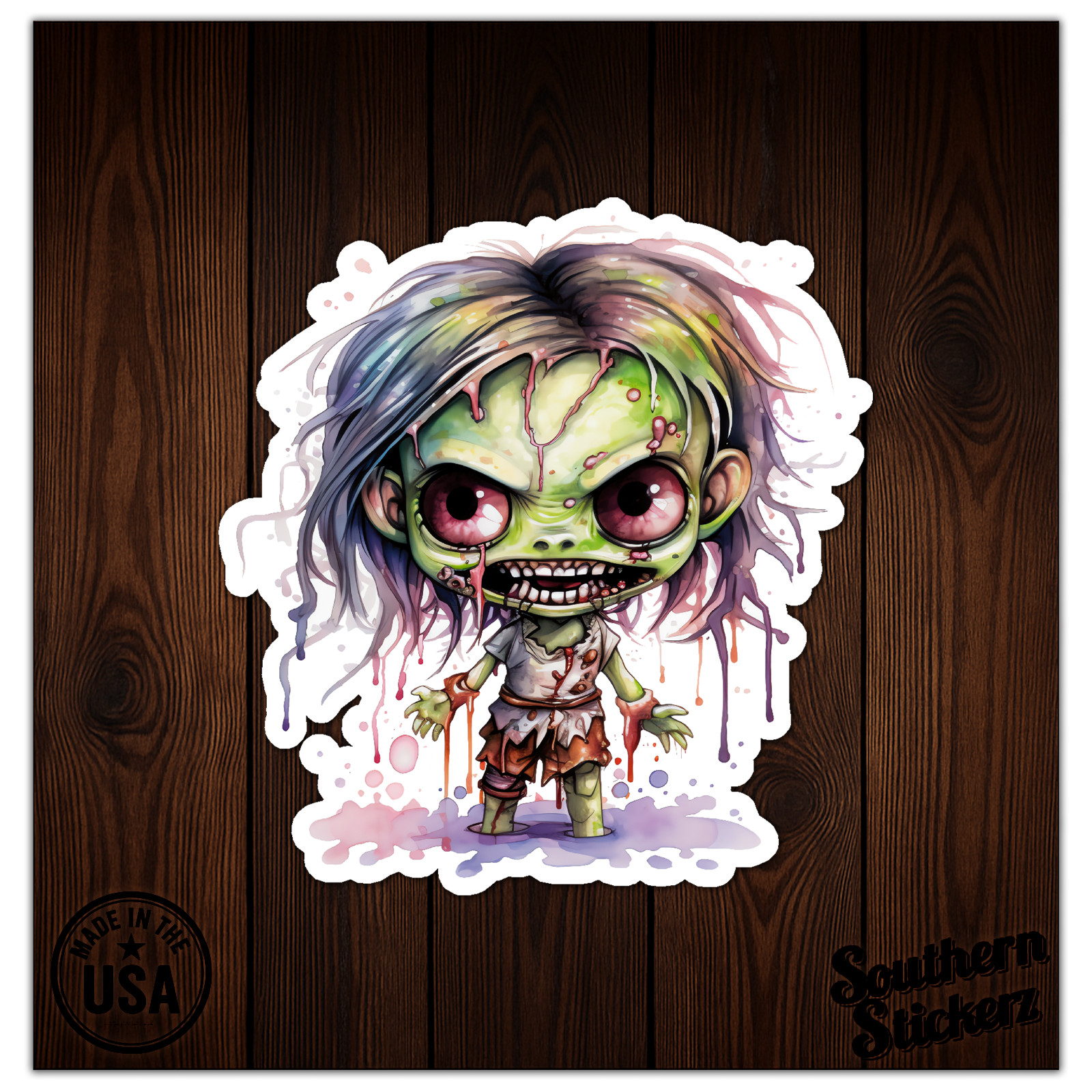 Zombie Girl – Vinyl Decal Sticker – Car Window Laptop – ebn9228