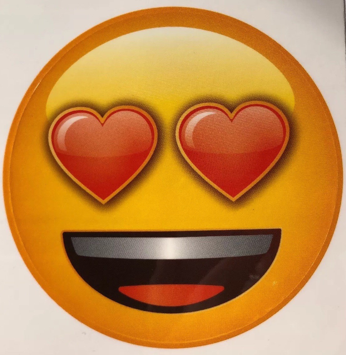 LOVE EMOJI Decal/Sticker(1pc) 3-3/4”Dia.Sandylion•Wall•Car •Window•Smile•Hearts
