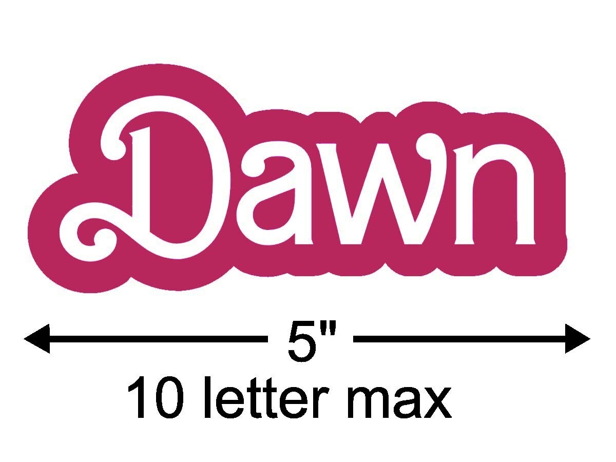 Personalized Name Vinyl Decal- Custom Girl Scroll Font Decal- Pink