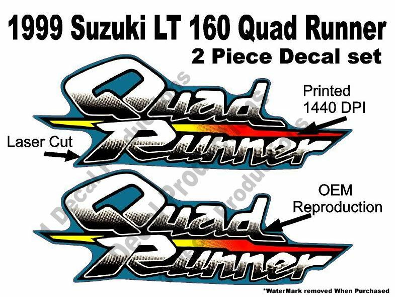 1999 Suzuki LT160 F OEM ATV Tank Decal KIT Sticker Emblem Logo Quad QuadRunner