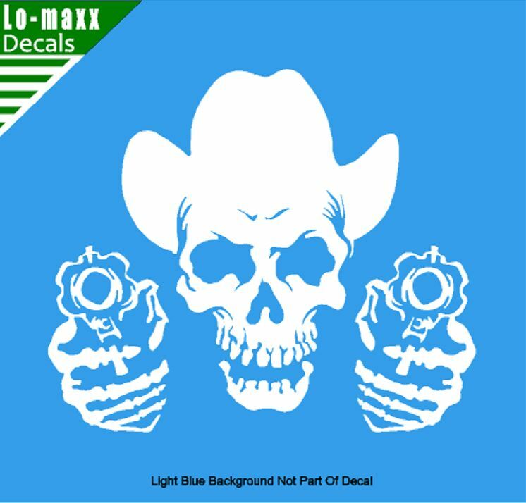 Cowboy Skull And Guns Western Country Car Truck SUV Quality Die Cut Vinyl Decal
