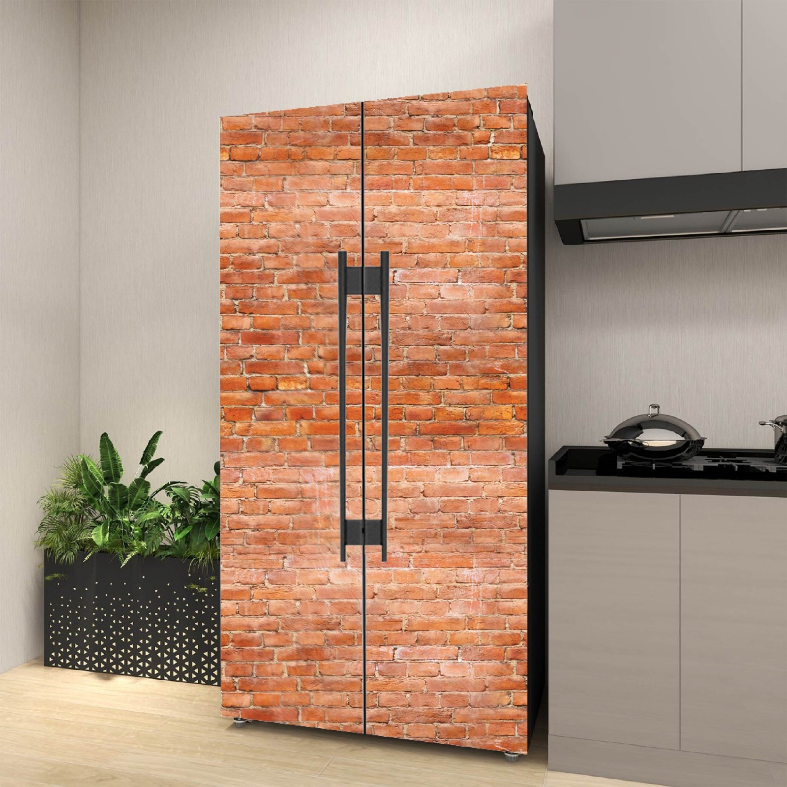 Natural Stone Fridge Vinyl Wrap Waterproof Cover