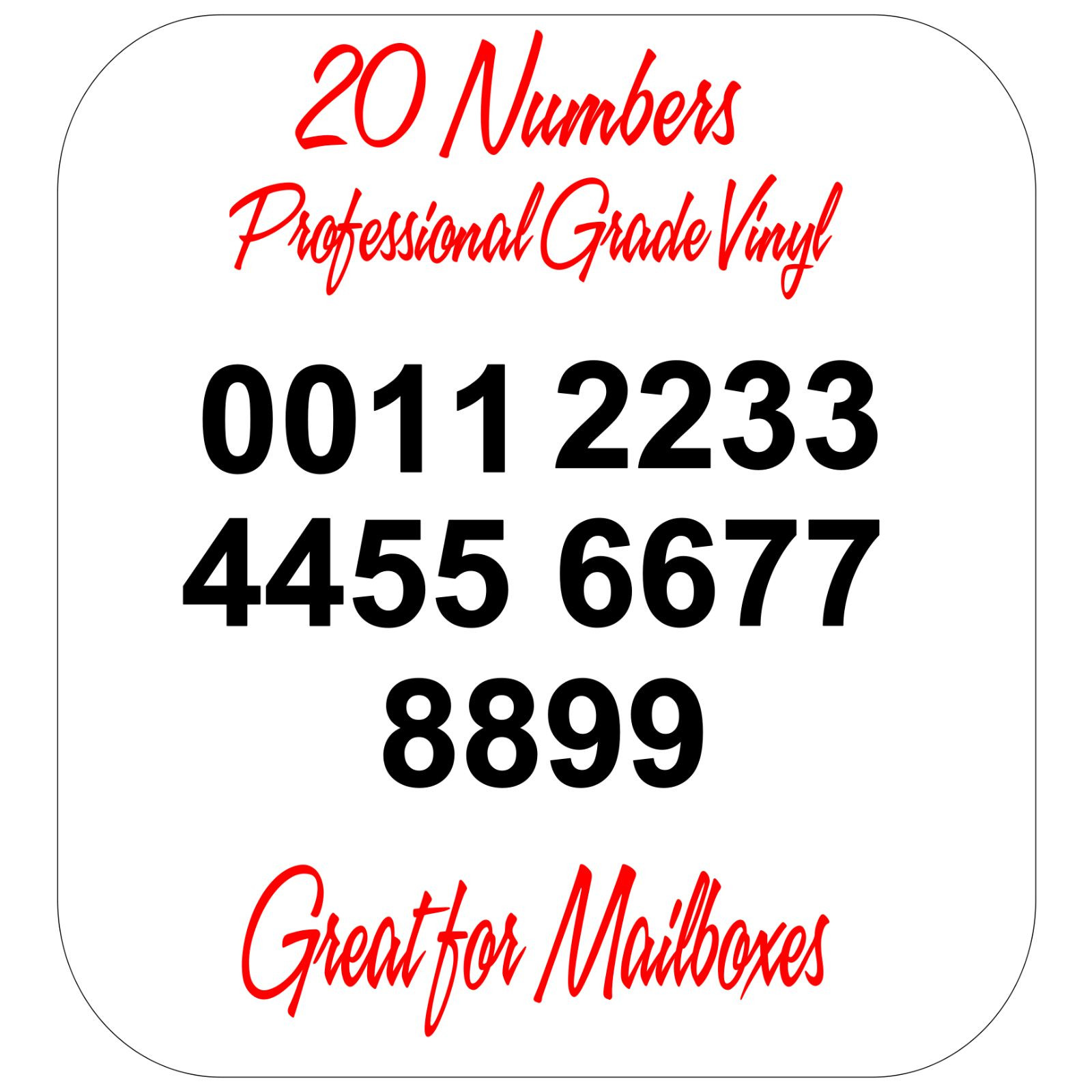 Professional Grade BLACK Vinyl Street Address Mailbox Number Decal Stickers 2"