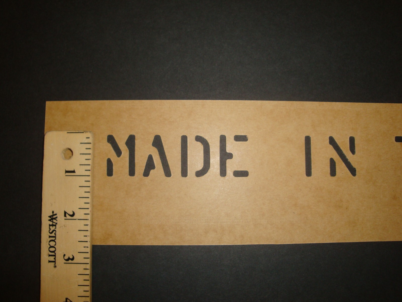 Original 1" letters MARSH US Military Oil board Stencil paper MADE IN THE U.S.A.