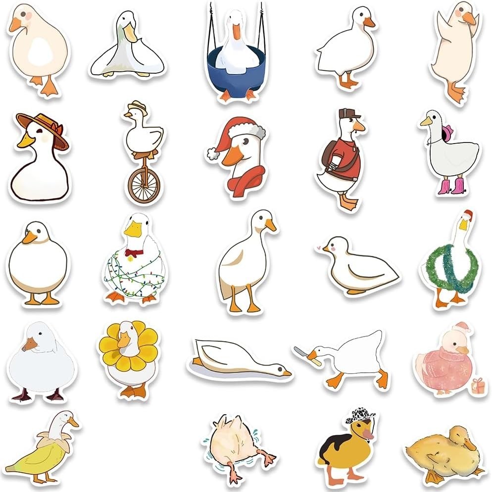 Cute Duck Stickers for Kids Teens Adults, Funny Cartoon Duck Stickers for Scr…