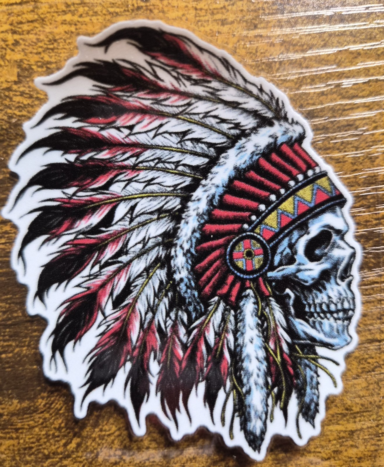 Indian Chief Skull Logo USA High Quality UV DTF Decal Sticker NOT VINYL