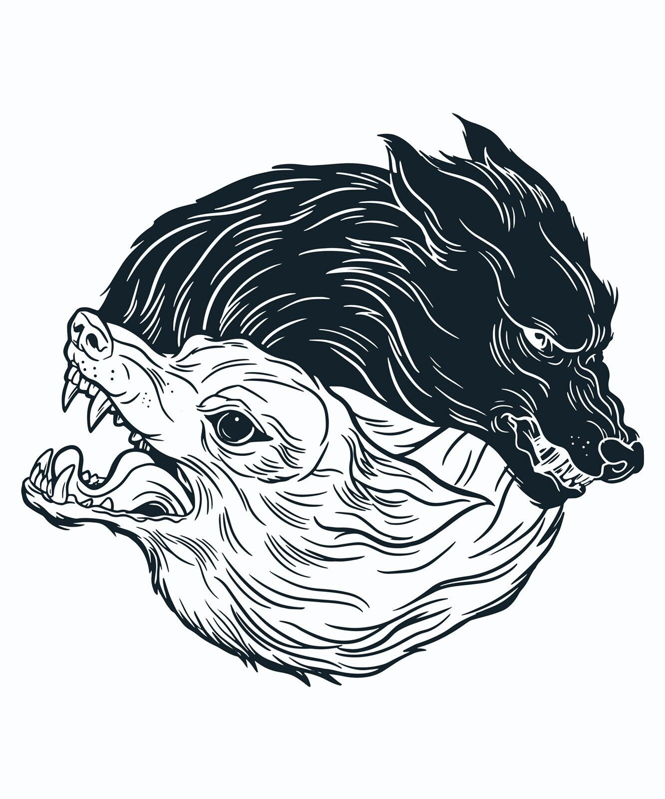 Yin Yang Wolf Sticker Decal