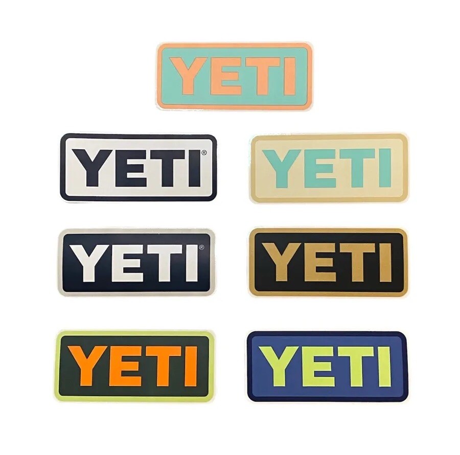 7 AUTHENTIC NEW YETI Decal Sticker 4" x 1.75” – Choose Your Color
