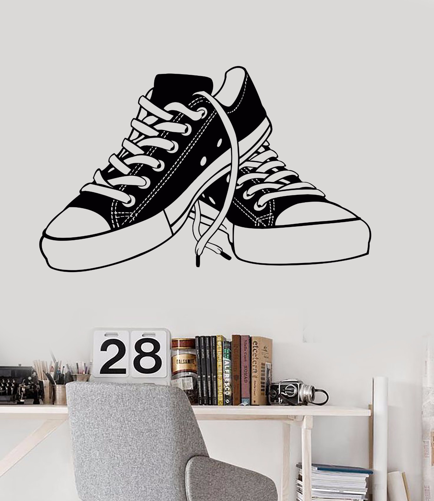 Vinyl Wall Decal Sneakers Teenager Shoes Shoe Shops Teen Room Stickers (726ig)