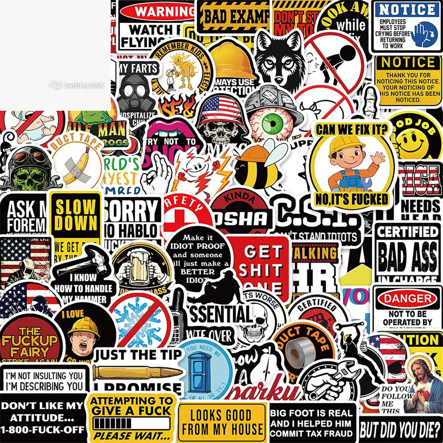 100 Pcs Funny Stickers for Adults Sarcastic Meme Decals for Laptop Water Bottle