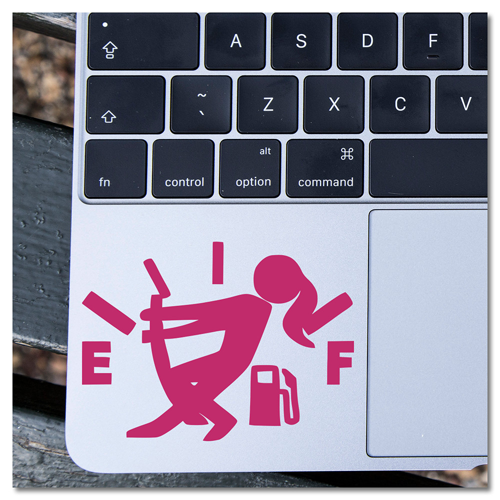 6" Empty Gas Tank Female Funny Vinyl Decal Sticker