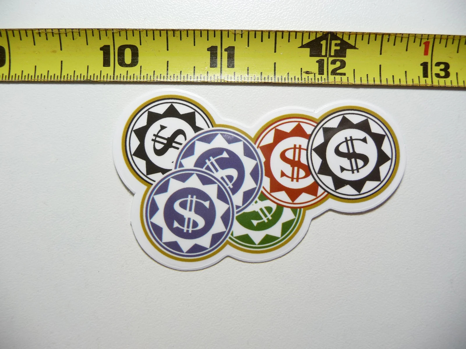 POKER CHIPS CASINO GAMBLING SMALL STICKER DECAL TRAVEL VACATION ON HOLIDAY