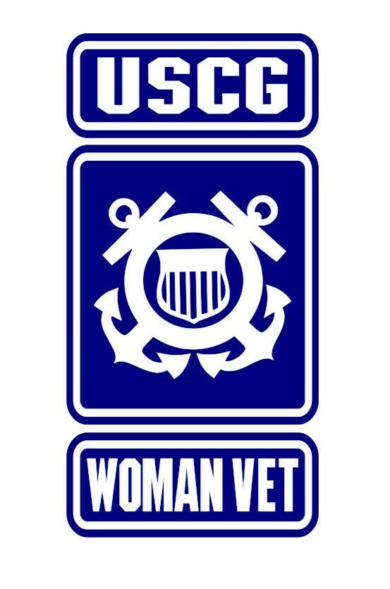 U.S. COAST GUARD WOMAN VET VINYL DECAL STICKER STRONG