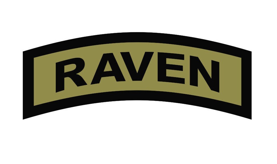 Raven Tab Vinyl Decal/Sticker Black/Olive