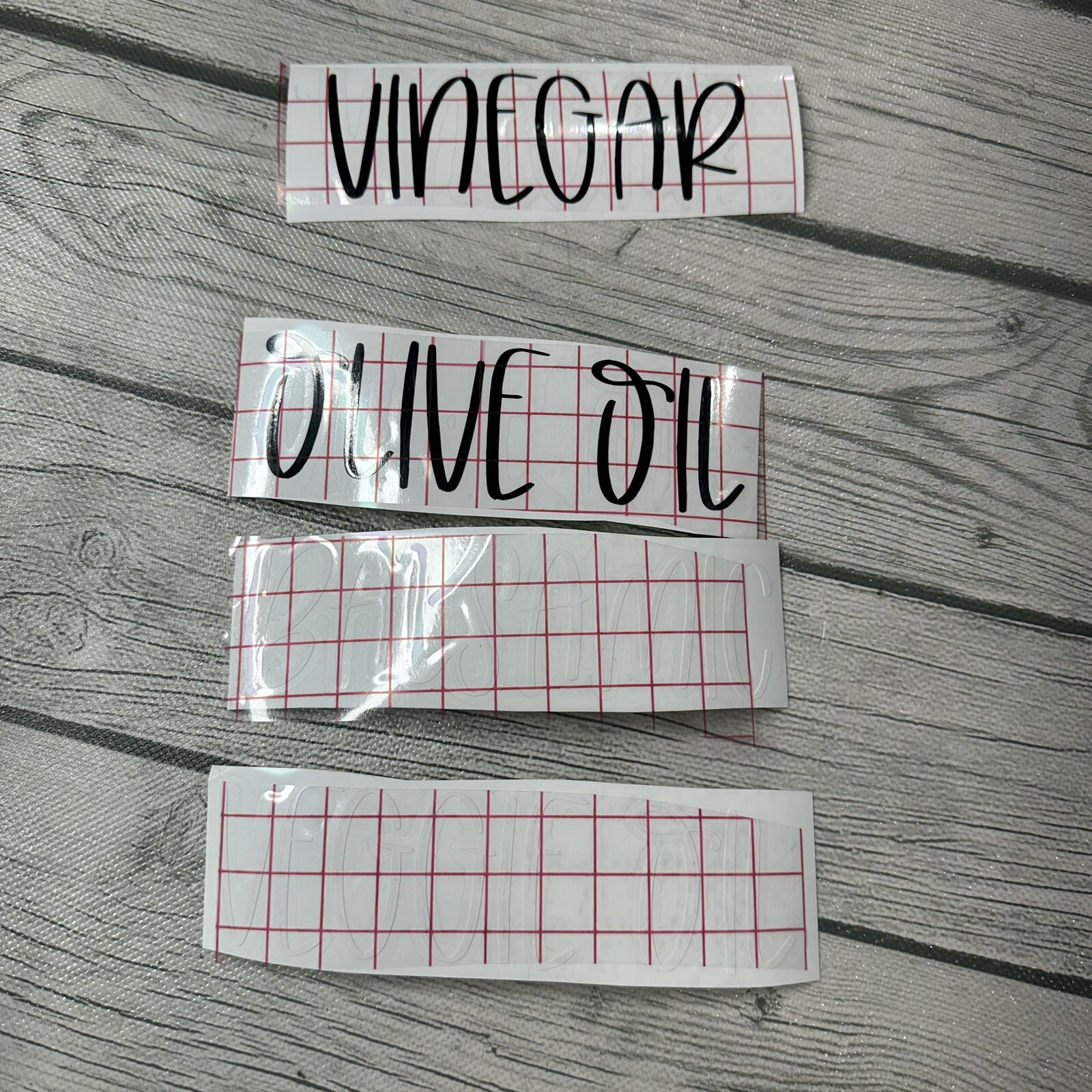 Kitchen Organization Labels 4 Pack Vinyl Stickers Home Decals Fancy Oil Vinegar