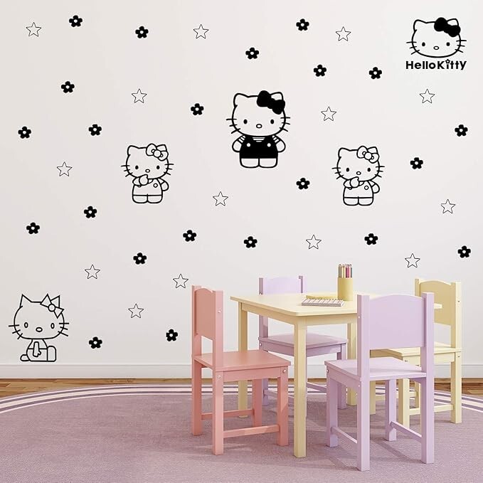 Vinyl Art Decal Decor Hello Kitty – from 7" to 9" Each – Cute Trendy Inspiring