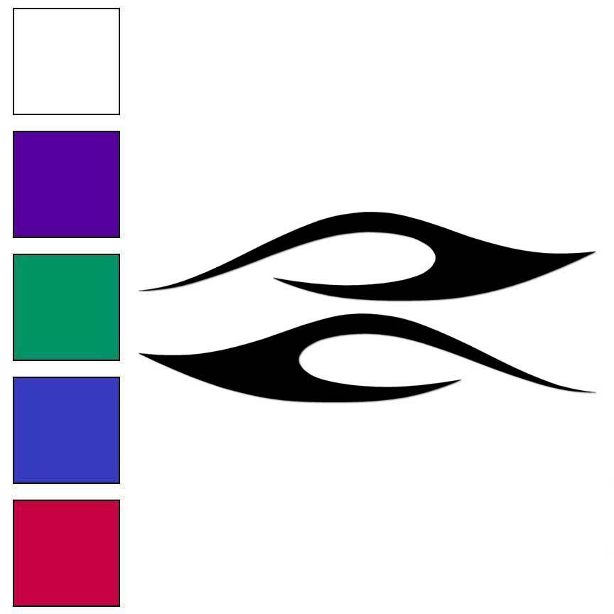 Pair Tribal Flames Stripes, Vinyl Decal Sticker, Multiple Colors & Sizes #7303