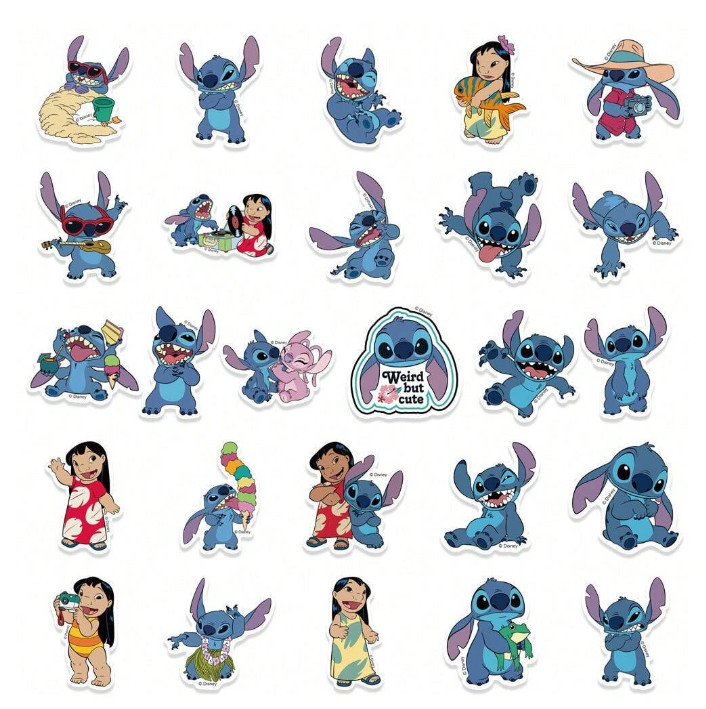 50PCS Lilo and Stitch Vinyl Waterproof Stickers – Stickers for Car, Phone etc.