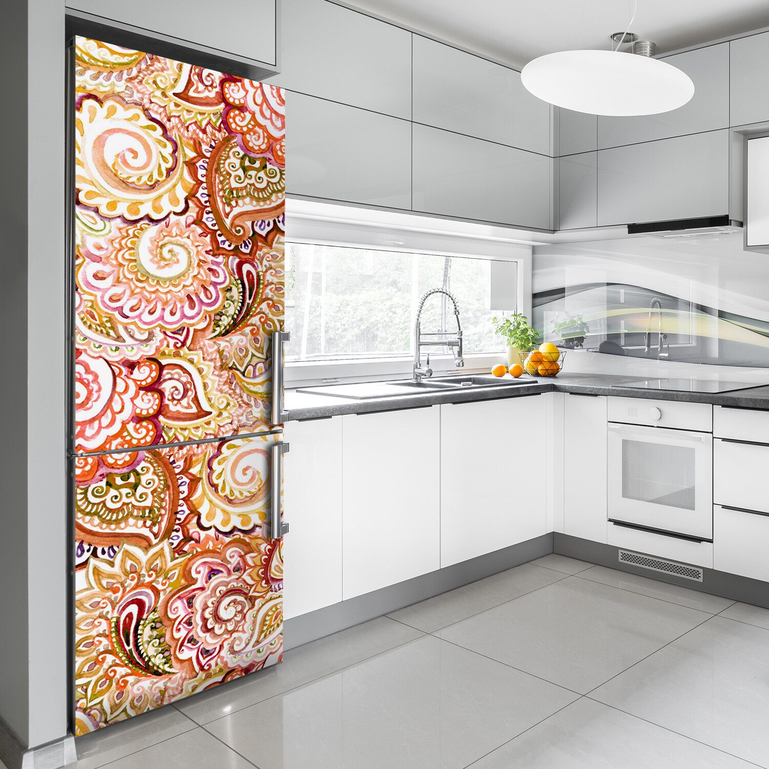3D Wall Fridge Sticker Magnet Decor Refrigerator Wall Mural Modern ornaments