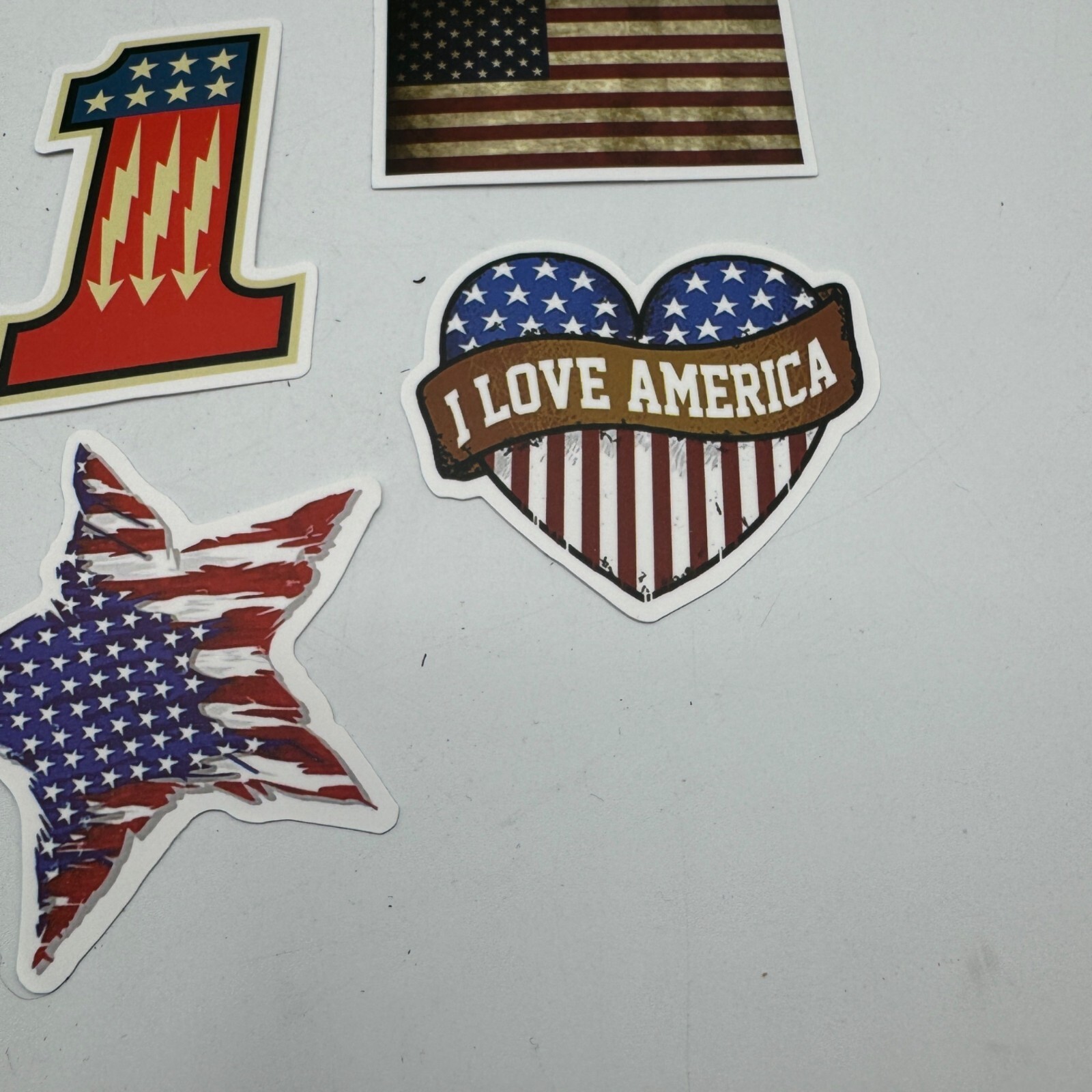 Patriotic Vinyl Decal Stickers Pack 14 Pcs USA Themed Designs