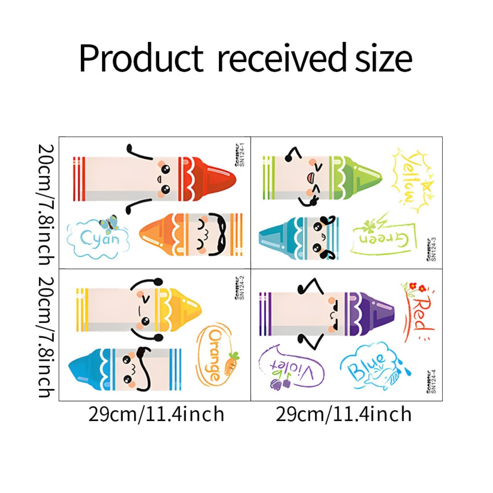 Cartoon Cute Colorful Crayon Self Adhesive Wall Decal Children's Rooms Kinder…