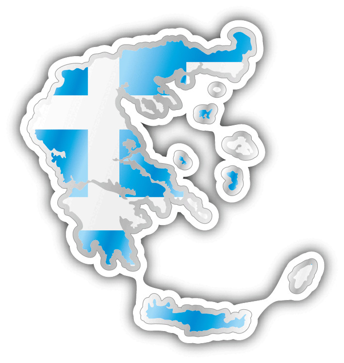 Greece Map Flag Car Bumper Sticker Decal