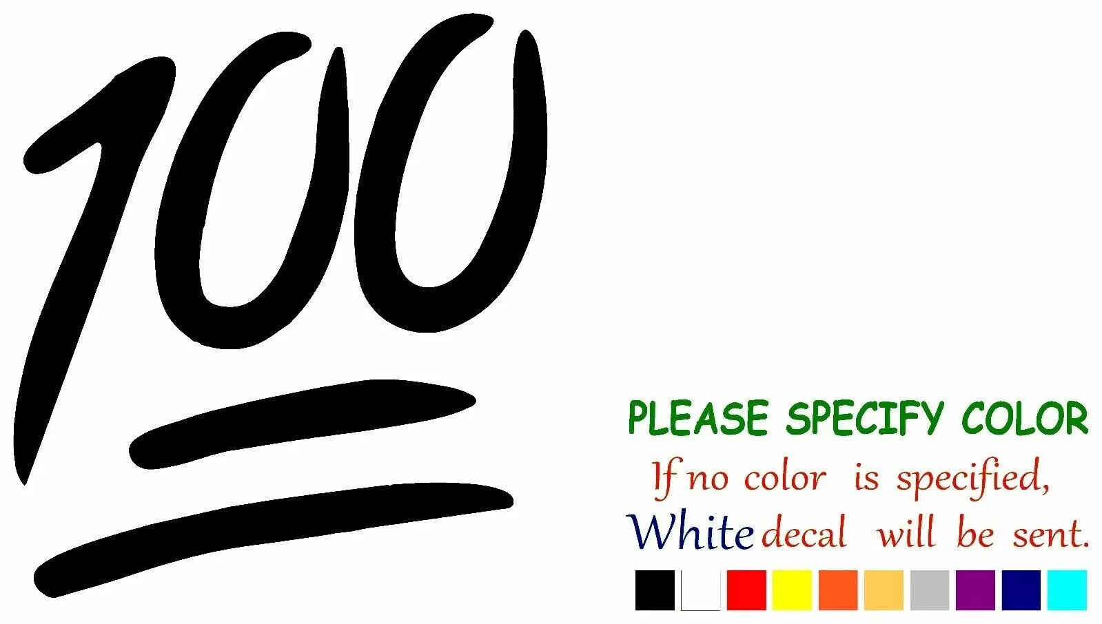 Emoji 100 Vinyl Decal Sticker Car Truck window Bumper Various Sizes