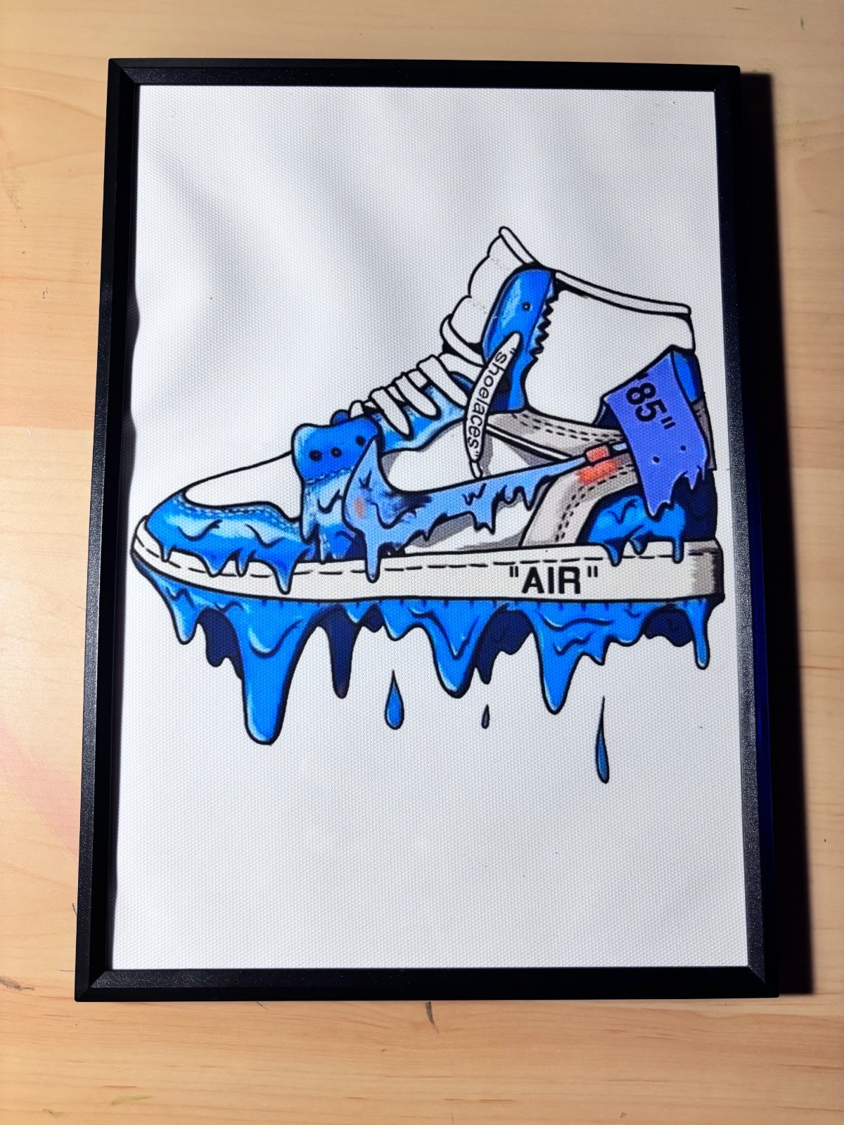 3 Framed Room Art/Poster Drip Styple Air Jordan 1s Graphic Red/Blue/Black
