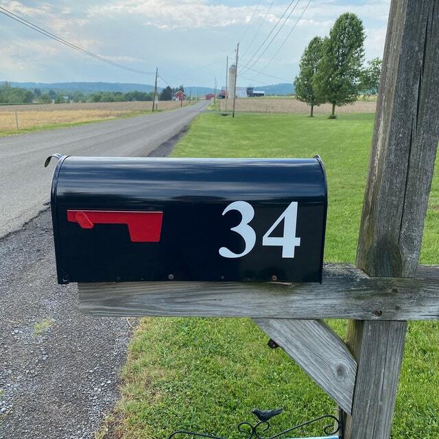 SET OF 2 – Custom Mailbox Numbers REFLECTIVE Vinyl Decals Stickers house street