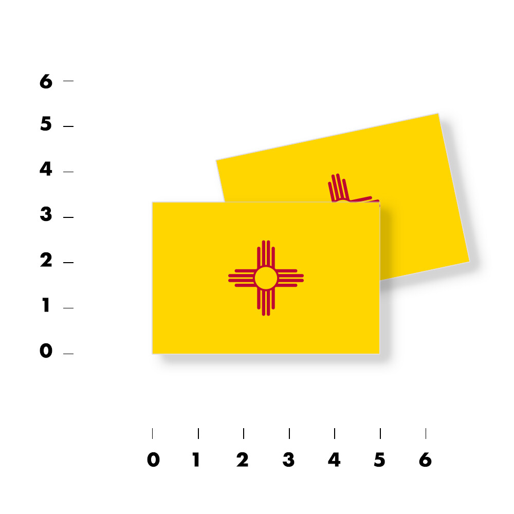 New Mexico State Flag -Set of 4 Vinyl Sticker / Adhesive Decals Various Sizes