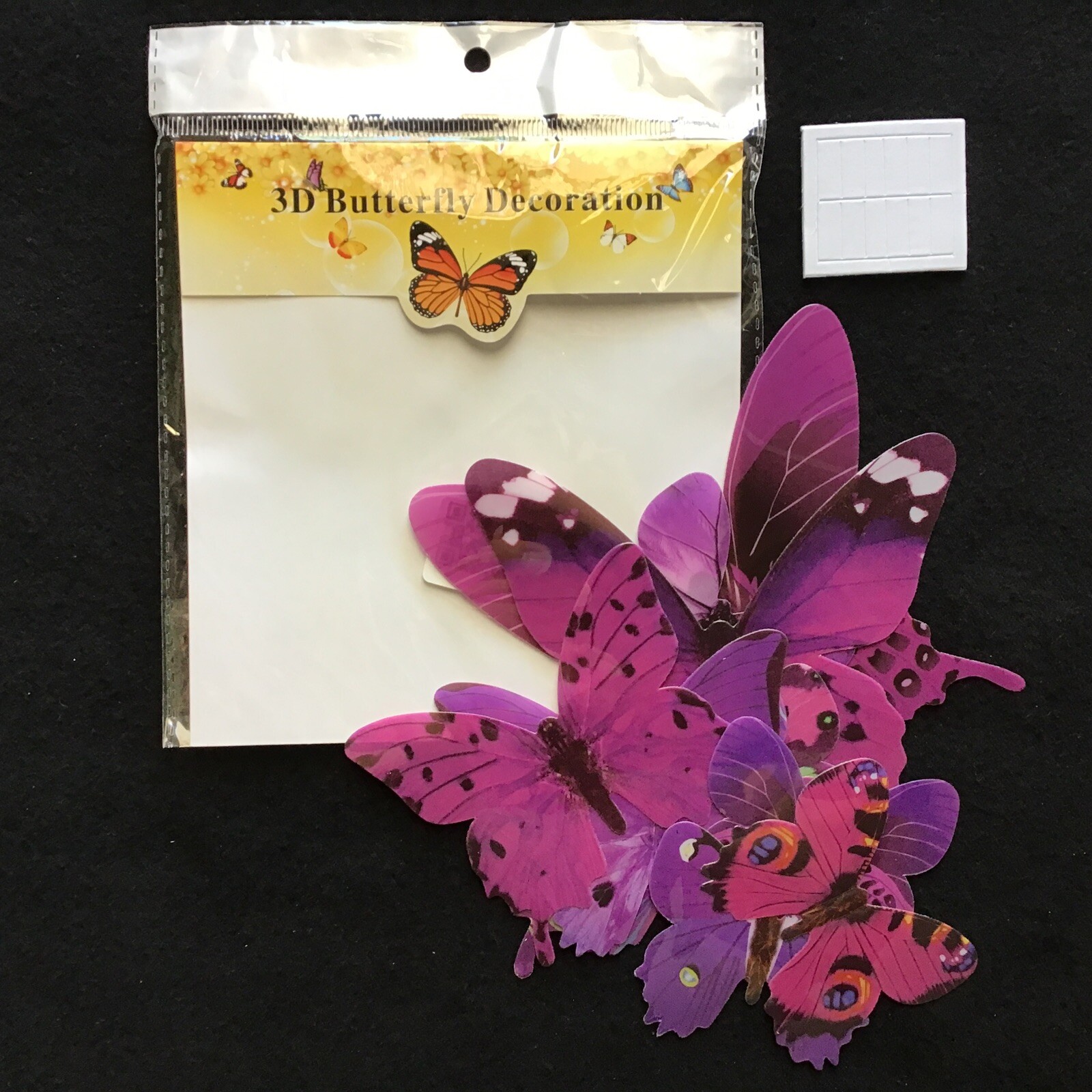 12pcs Purple 3D Butterfly Wall Sticker Party Home Decor Butterfly Sticker St-237