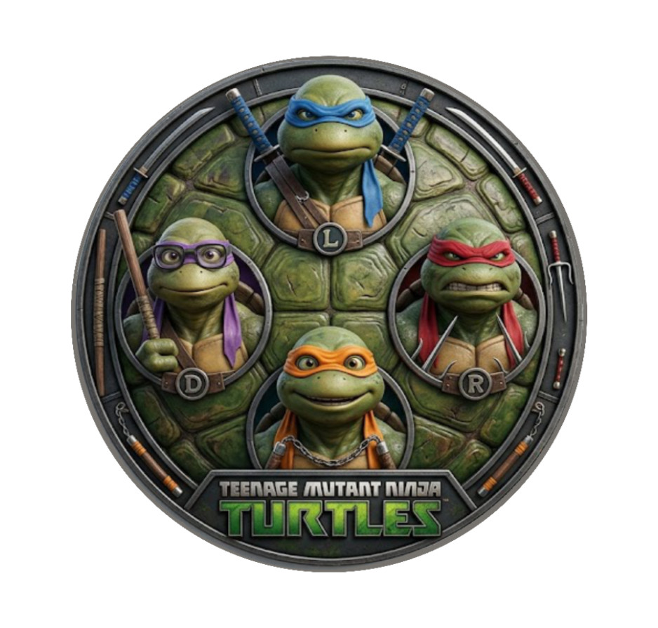Teenage MN Turtles "Cover" – 4" Handmade Vinyl Decal Vehicle Decor Cooler Cup