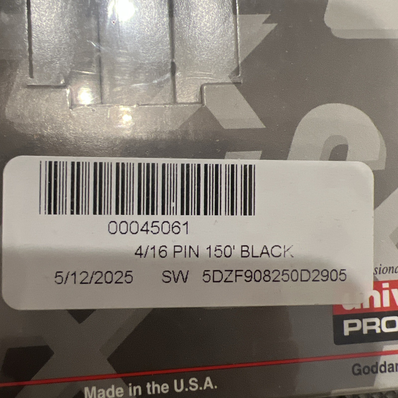 TFX Professional Striping Premium Grade Vinyl 4/16" 150 Ft. Black 00045061