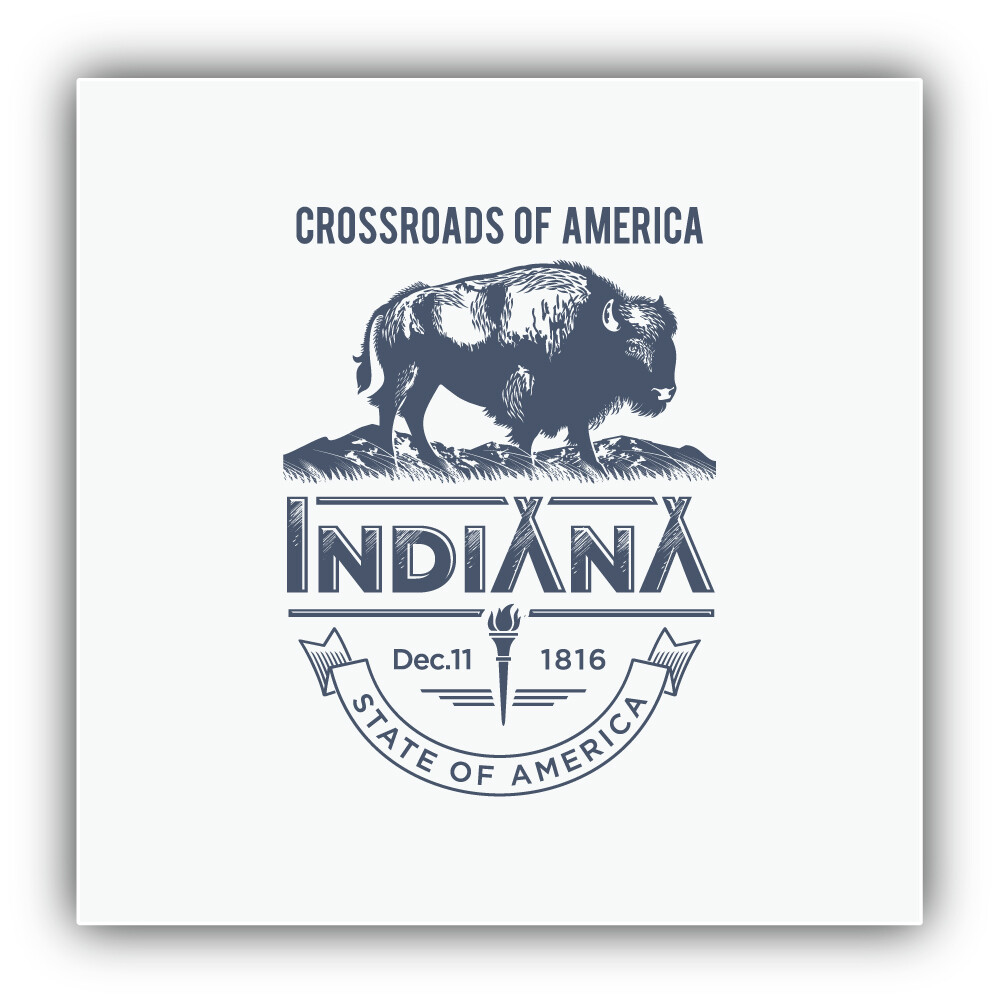 Indiana USA State Vintage Vinyl Sticker Car Bumper Decal