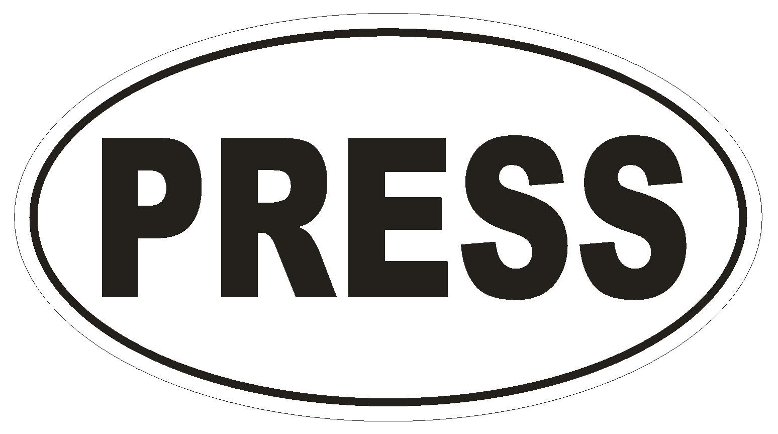 PRESS Oval Bumper Sticker or Helmet Sticker D1950 Euro Oval
