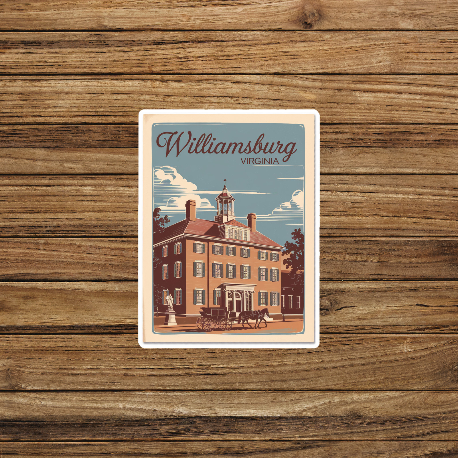 Vintage Williamsburg Virginia Travel sticker – Retro Colonial Style Art Print #3