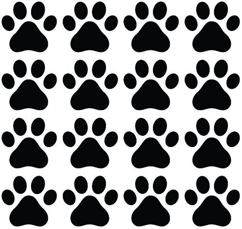 CMI356 Dog Paw Prints – Vinyl Decal Sticker for Walls, Electronics (BLACK, 16)
