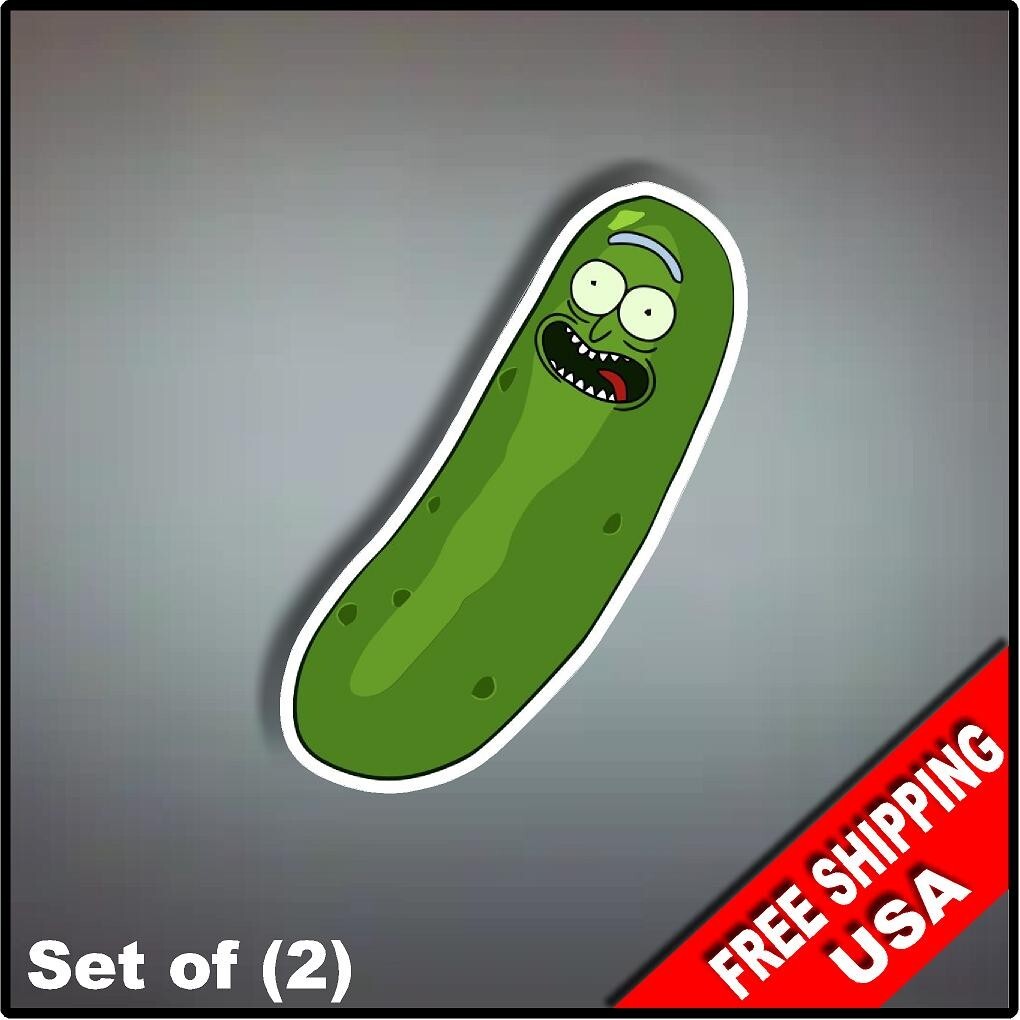 Set of (2) Pickle Rick Vinyl Decal Sticker 6" x 4.6" Rick and Morty Cartoon
