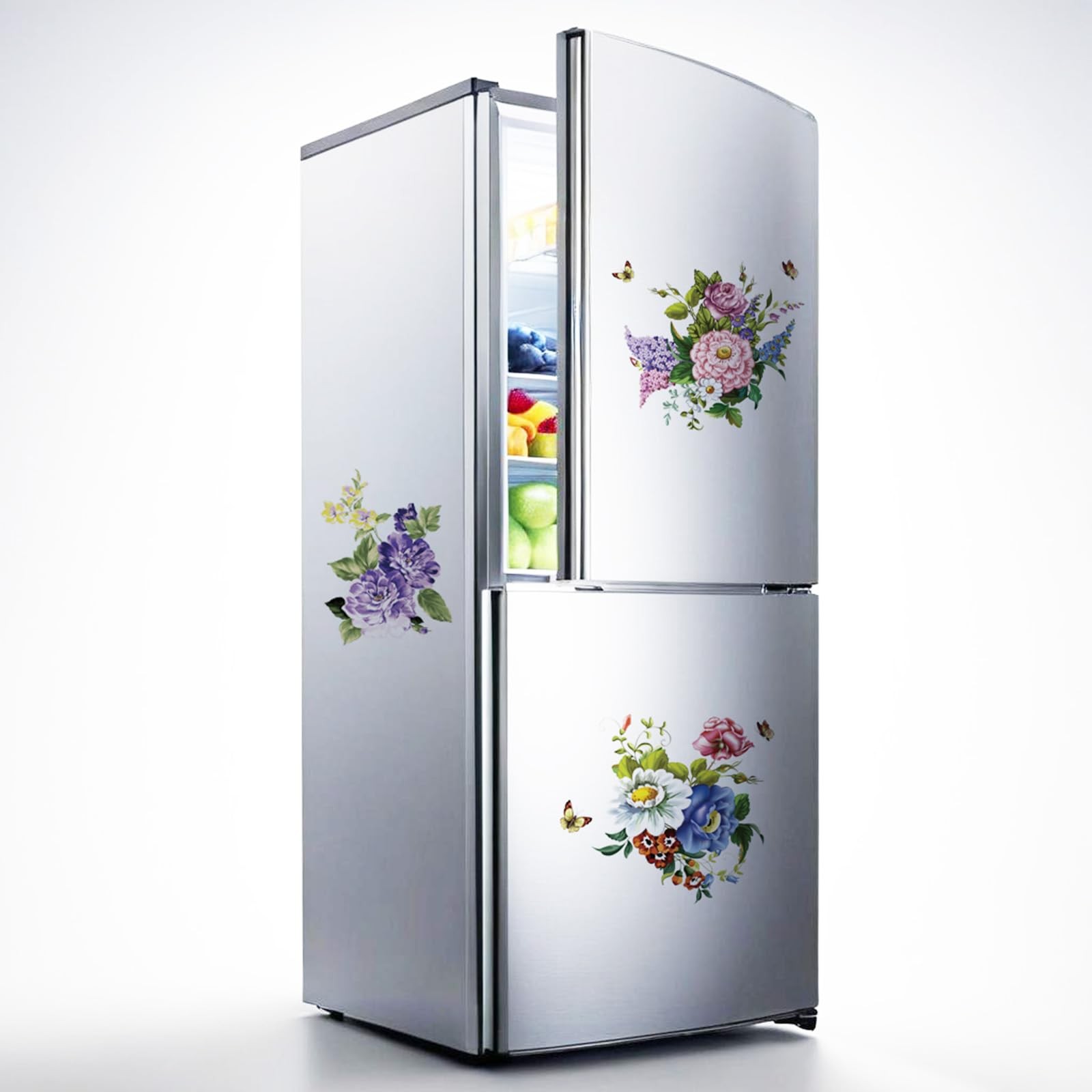 3 Pcs Flowers Wall Stickers Wall Decals Peel and Stick for Room Decorations L…