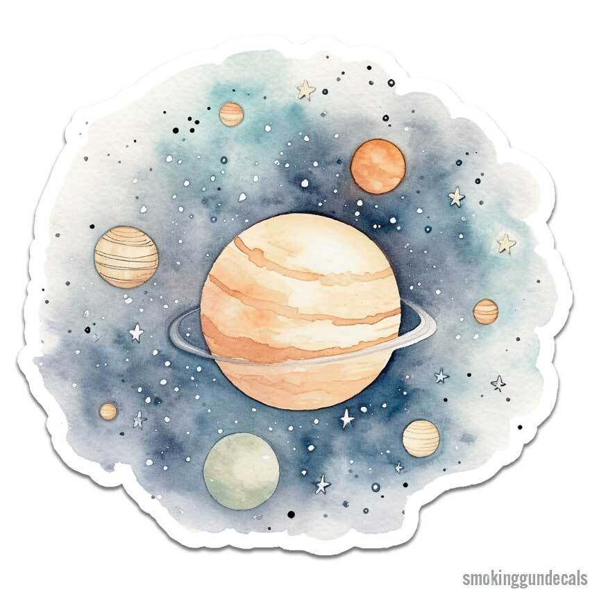 Planets Outer Space, Vinyl Decal Sticker, Indoor Outdoor, 3 Sizes, #12334