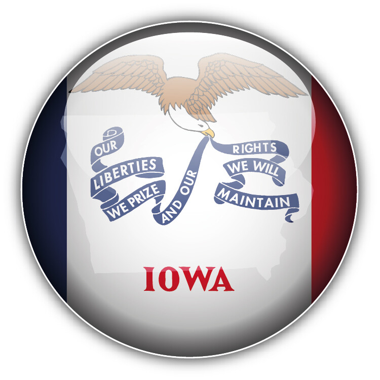 Iowa USA State Glossy Seal Car Bumper Sticker Decal