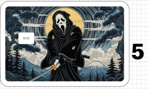 Uyiko-e Ghostface Debit Credit Card Sticker Skin Halloween Horror Uyiko Anime US