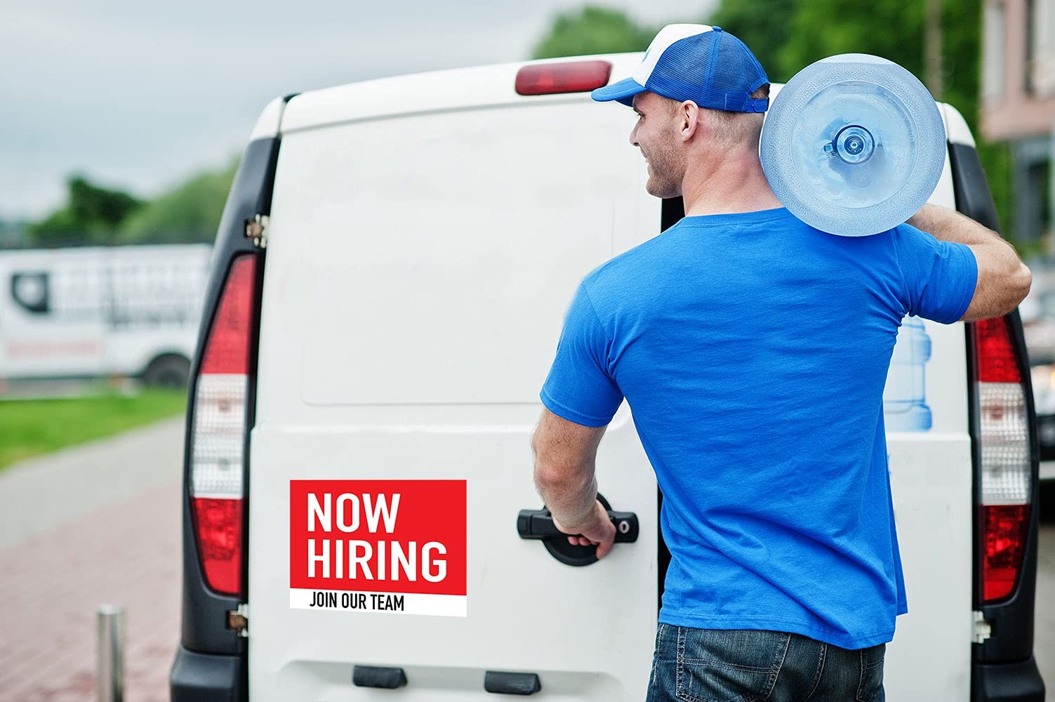 7"x9" Now Hiring Join Our Team Window and 7in x 9in, Red, White, Black